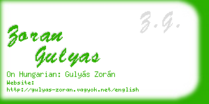 zoran gulyas business card